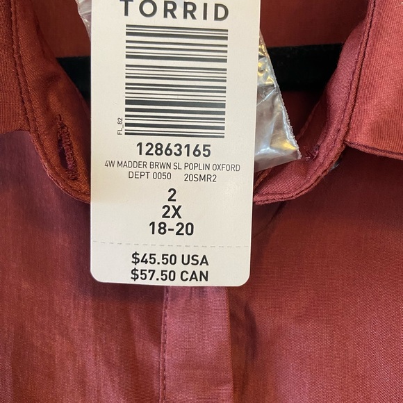 NWT Torrid Madder Brown High-Low Sleeveless Button Tunic | Size 2X - Picture 8 of 8